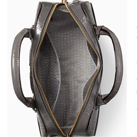 Kate Spade Gray Croc-Embossed Satchel with Gold Hardware  NWOT - Picture 14 of 14